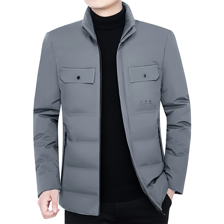 Men's thermal padded city jacket with stand-up collar and breast flaps Mune Fashion