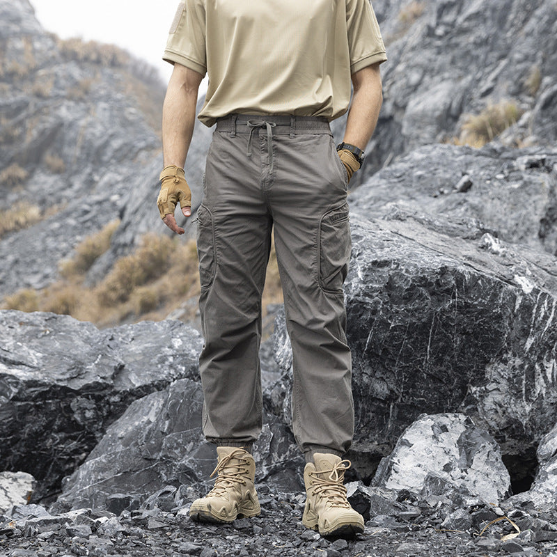 Men's Lightweight Trekking Cargo Pants in Jogger Cut with Elastic Ankle Closure and Multifunctional Side Flap Pockets Mune Fashion