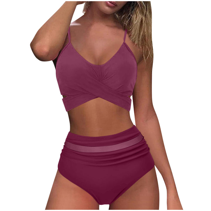Women's High-Waist Bikini Set with stylish wrap top Mune Fashion