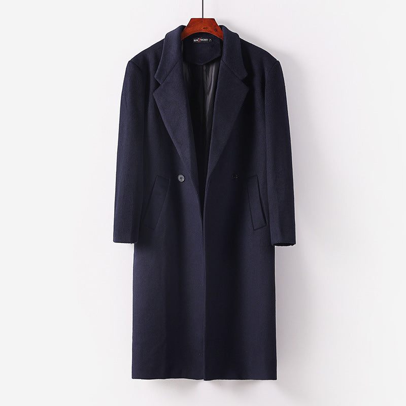 Men's Maxi-Length Wool Blend Overcoat Mune Fashion