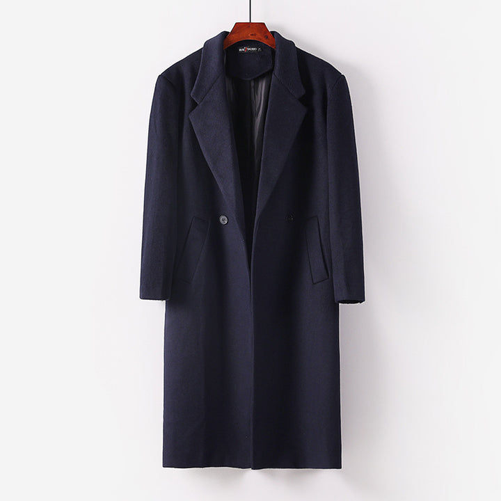 Men's Maxi-Length Wool Blend Overcoat Mune Fashion