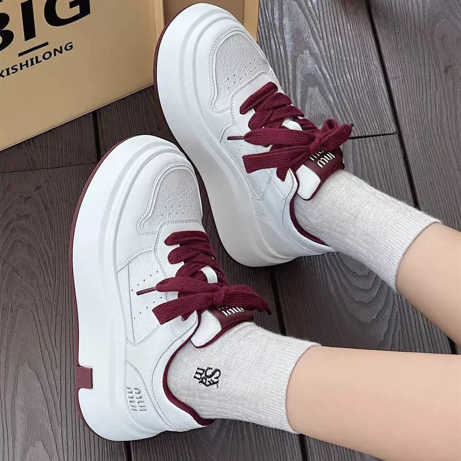 Women Chunky Sneaker with High Platform and Breathable Upper Material Structure Mune Fashion