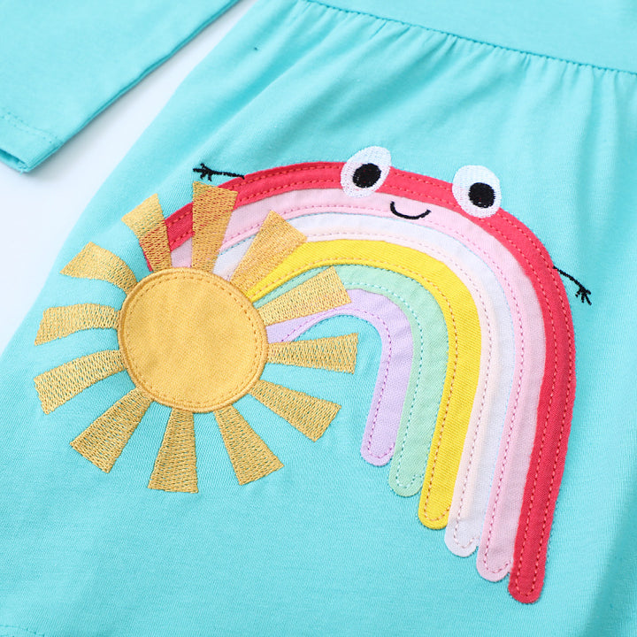 Girls tulle dress with playful rainbow motif Mune Fashion