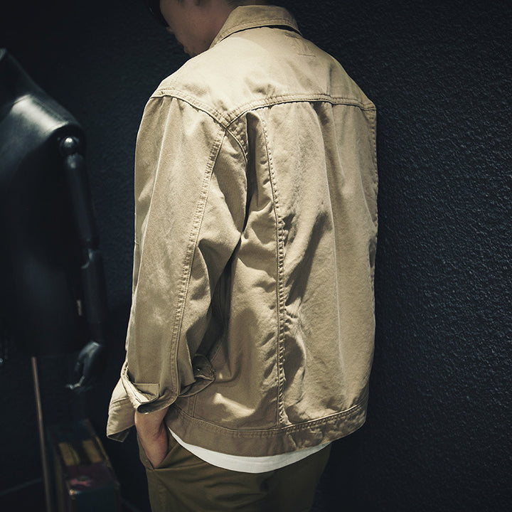 Men's utility shirt jacket made of canvas with patch pockets and continuous button placket Mune Fashion