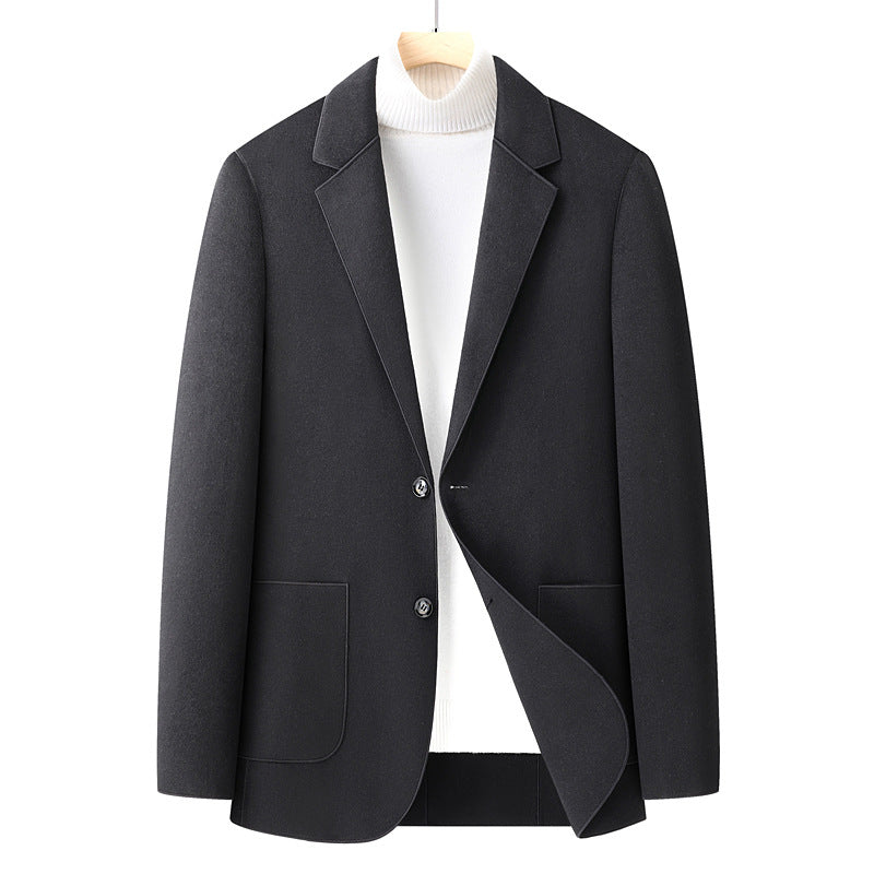Men's military-elegant wool blend jacket with patch pockets and narrow lapels Mune Fashion