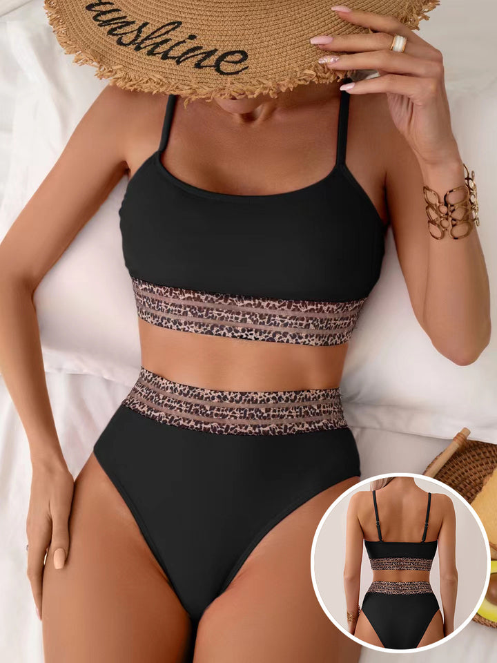Women's High-Waisted Bikini Set with Fashionable Leopard Details Mune Fashion