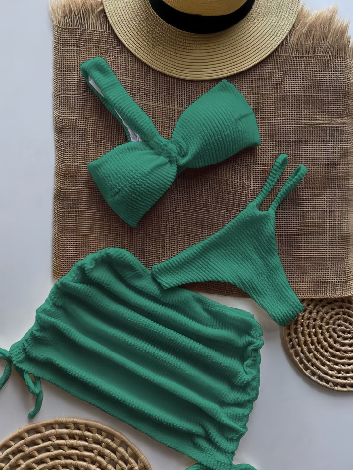 Ladies Bandeau Bikini Set with Ruching Mune Fashion