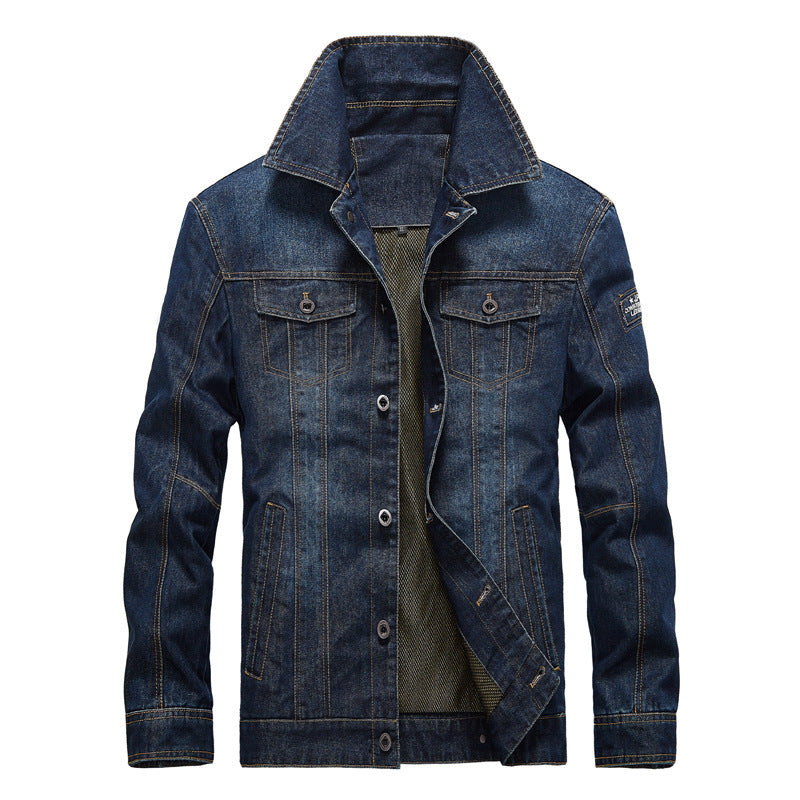 Men's denim jacket in trucker style with light mesh lining and structured seam design Mune Fashion