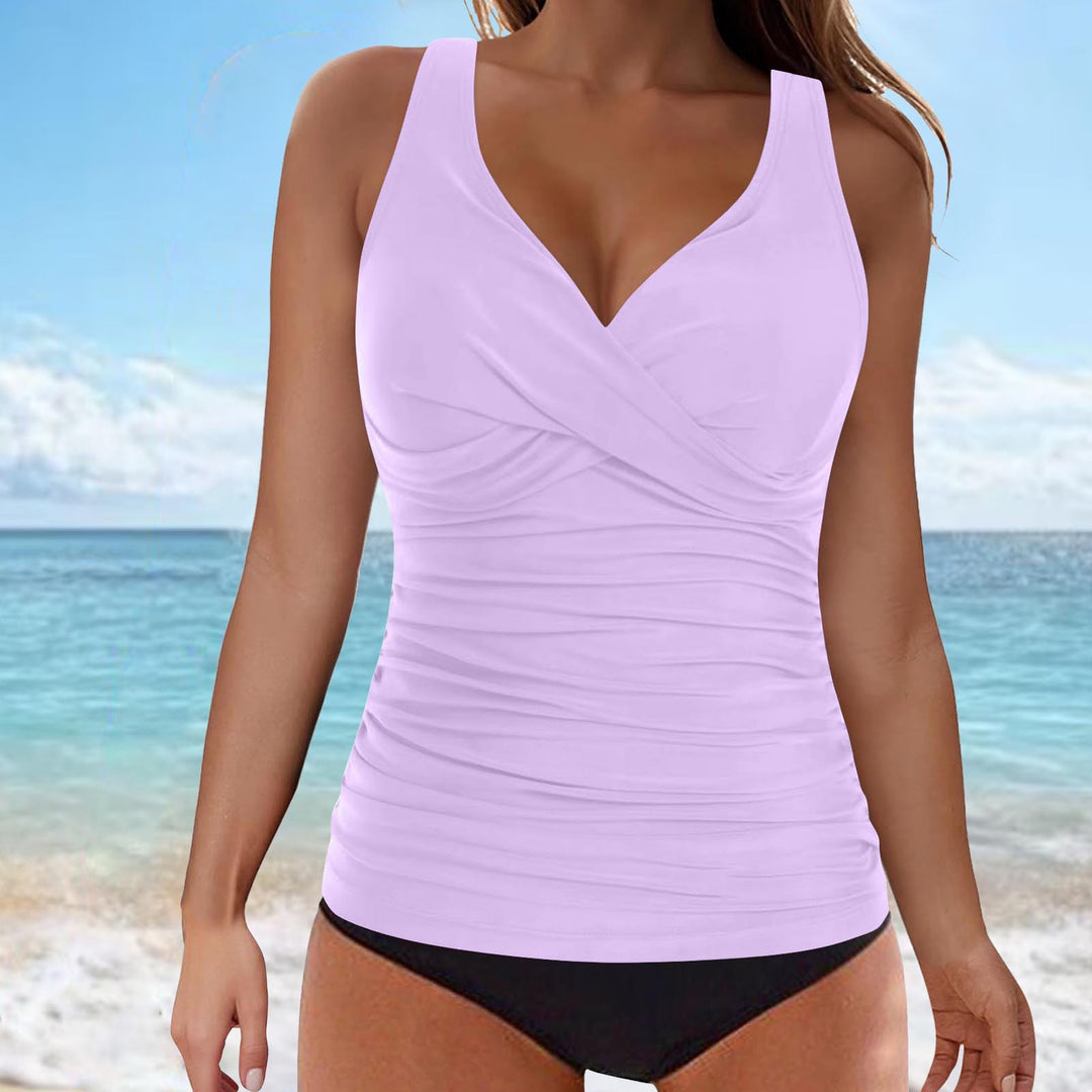 Ladies elegant wrap swim top with ruffles Mune Fashion