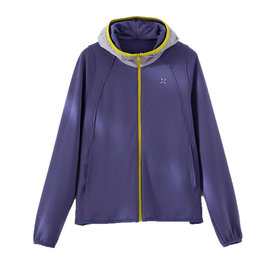 Women Lightweight Hooded Training Jacket made of structured functional jersey with full zip Mune Fashion