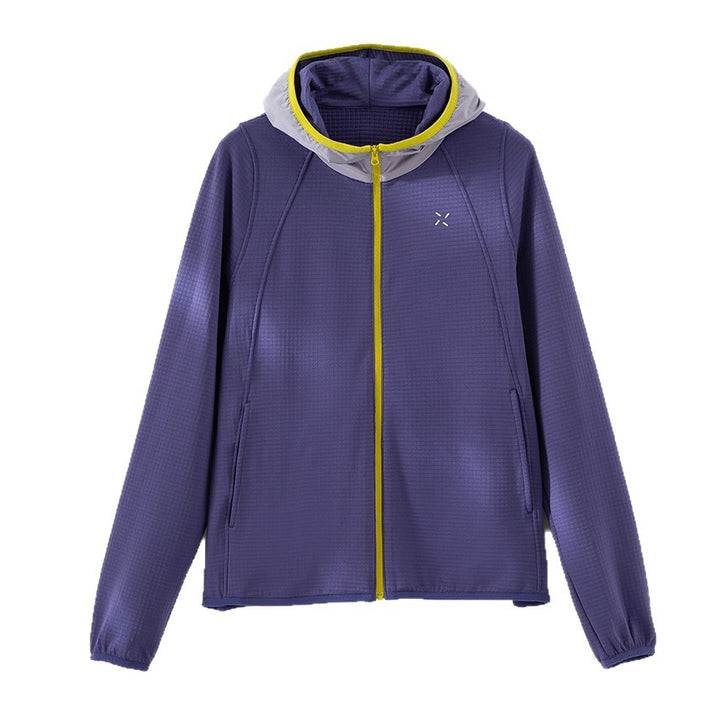 Women Lightweight Hooded Training Jacket made of structured functional jersey with full zip Mune Fashion