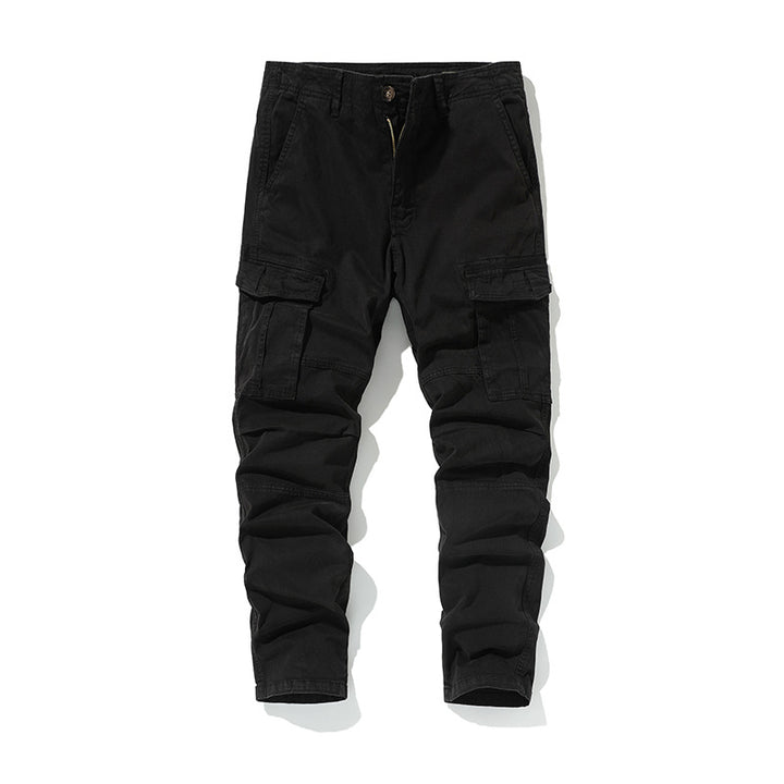 Men's Tapered Canvas Cargo Work Pants with Ergonomic Knee Pleats and Organizer Pockets Mune Fashion