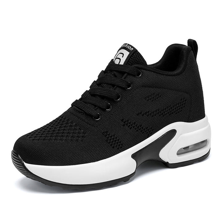 Women's nan aerobic and everyday sneakers with shock-absorbing air cushion zone, elastic knit upper and ergonomic footbed Mune Fashion