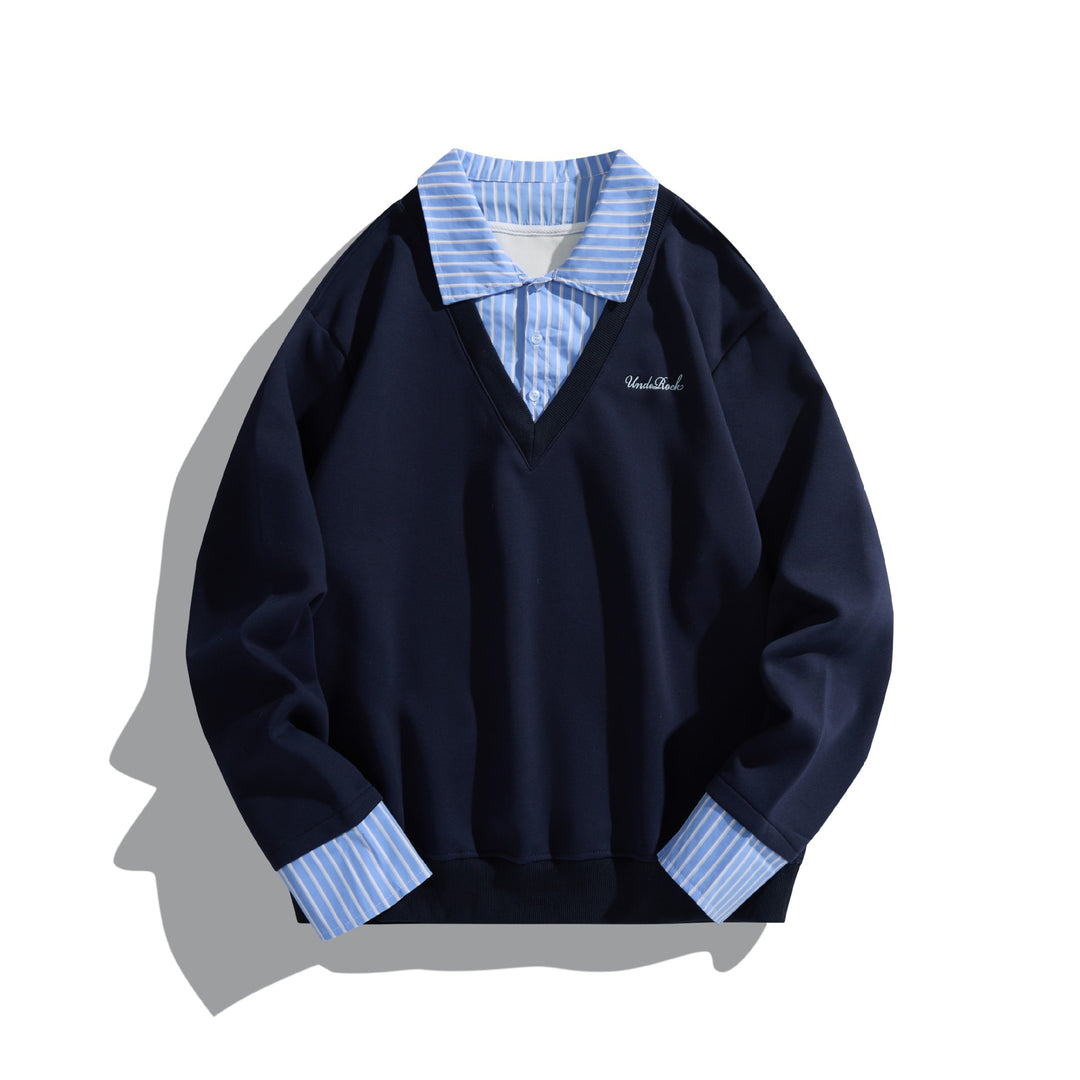 Unisex Oversize Layering Sweater with integrated shirt collar Mune Fashion