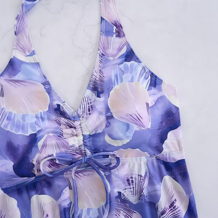 Women's tankini set with romantic floral design and adjustable top Mune Fashion