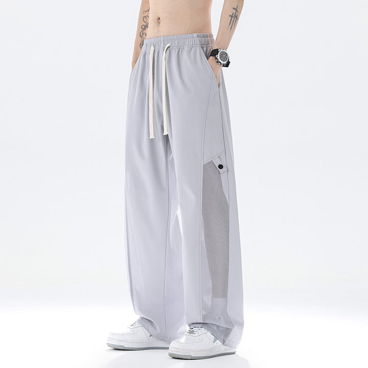 Men's Casual Sports Pants with Breathable Inserts