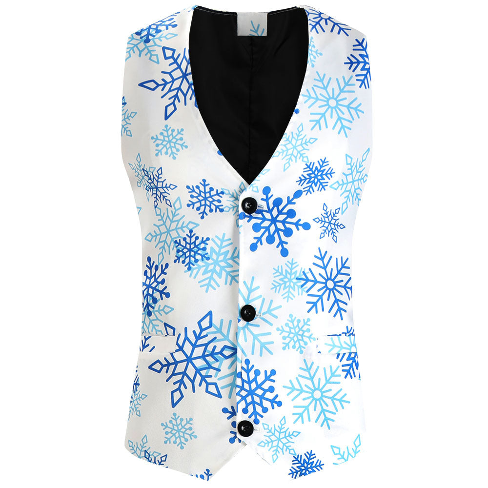 Men's Christmas Vest with Santa Allover Print and Tailored Fit Mune Fashion