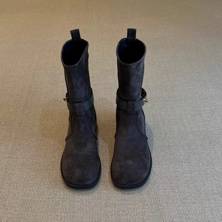 Women's Fashionable Boots with Decorative Strap Mune Fashion