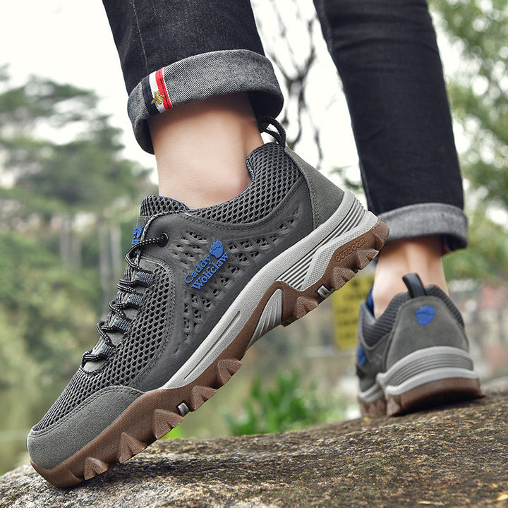Men's Breathable Trekking and Hiking Shoe with Profiled Stud Sole Design Mune Fashion