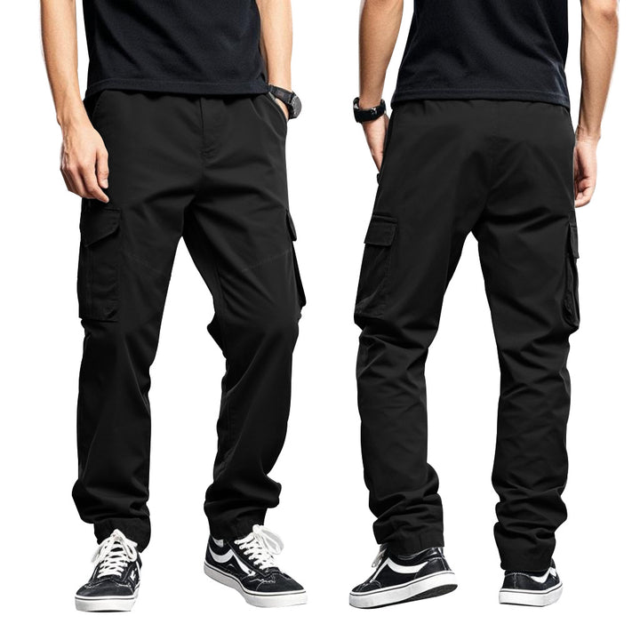 Men's nan utility cargo pants with large patch flap pockets and a tapered silhouette Mune Fashion