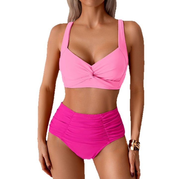 Women's High-Cut Bikini with Fashionable Twist Design Mune Fashion
