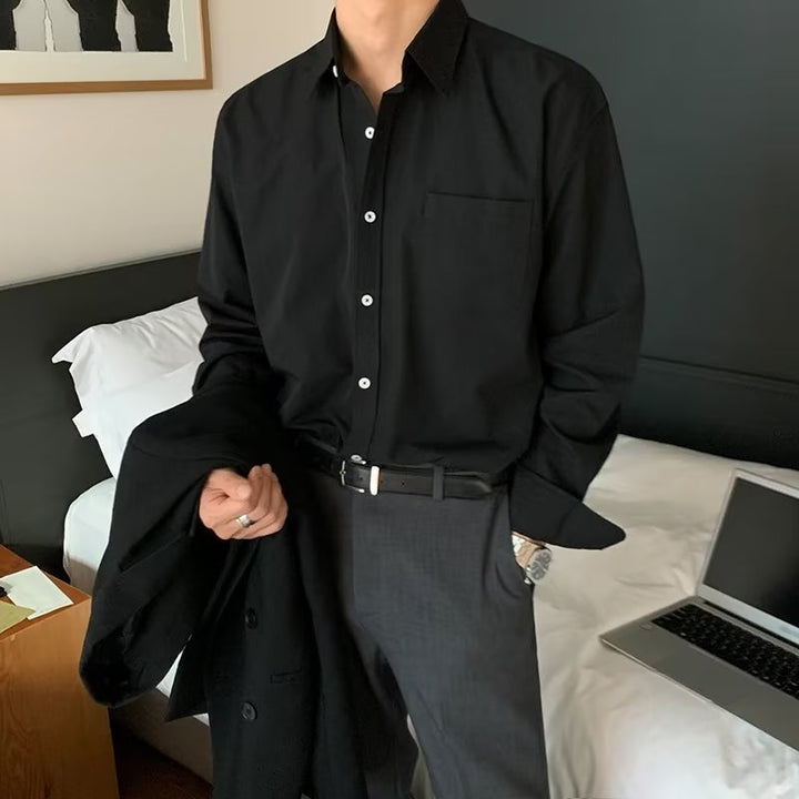 Men's Elegant Long Sleeve Shirt with Modern Cut Mune Fashion