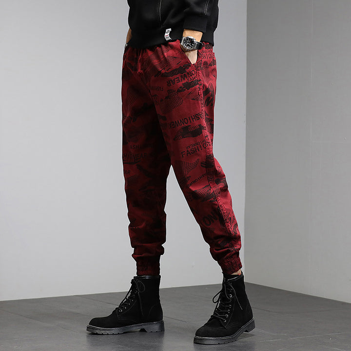 Herren Cargohose im Joggerstil mit Camouflage‑Print, Elastischem Tunnelzugbund und Klappentaschen Mune Fashion