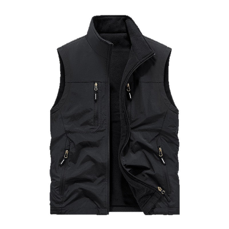 Men's Insulated Outdoor Thermal Vest with Fleece Lining, Zipper Pockets & Windproof Exterior Mune Fashion