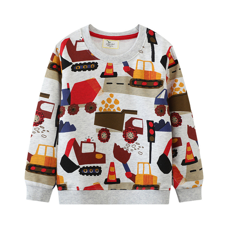 Boys sweatshirt with exciting construction site pattern Mune Fashion