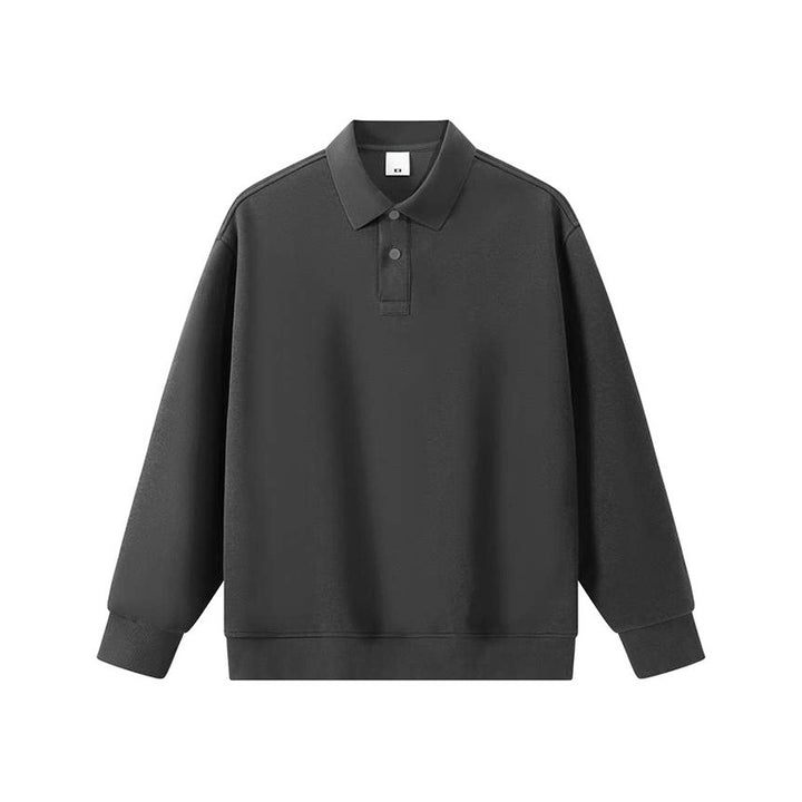 Unisex Oversize Polo Sweatshirt with ribbed cuffs and button placket Mune Fashion