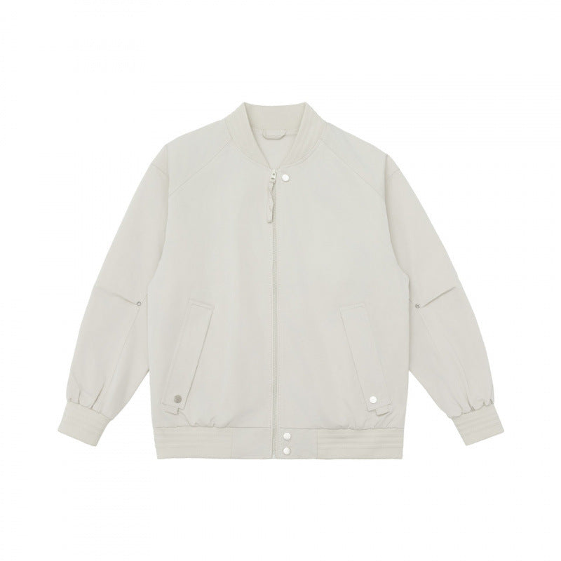 Unisex Lightweight Boxy Bomber Jacket with Raglan Sleeves and Ribbed Cuffs Mune Fashion
