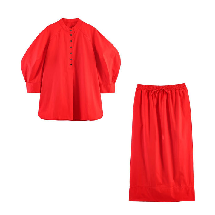Women’s maxi skirt with elastic drawstring waistband and straight fall Mune Fashion