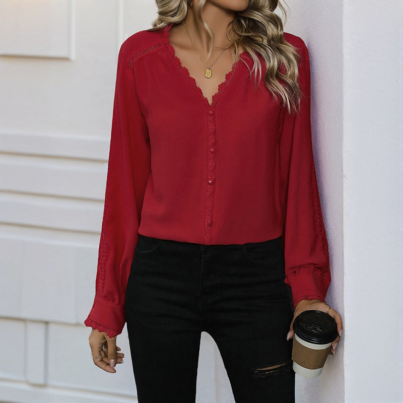 Ladies Elegant Blouse with Ruffle Details Mune Fashion