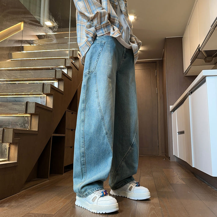 Ladies Wide-Cut Denim Pants Mune Fashion
