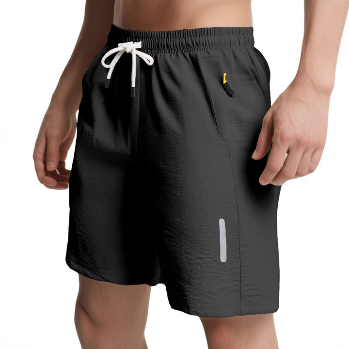 Men's nan ultralight quick-drying sports and swim shorts with elastic waistband drawstring zipper pocket and reflective detail Mune Fashion