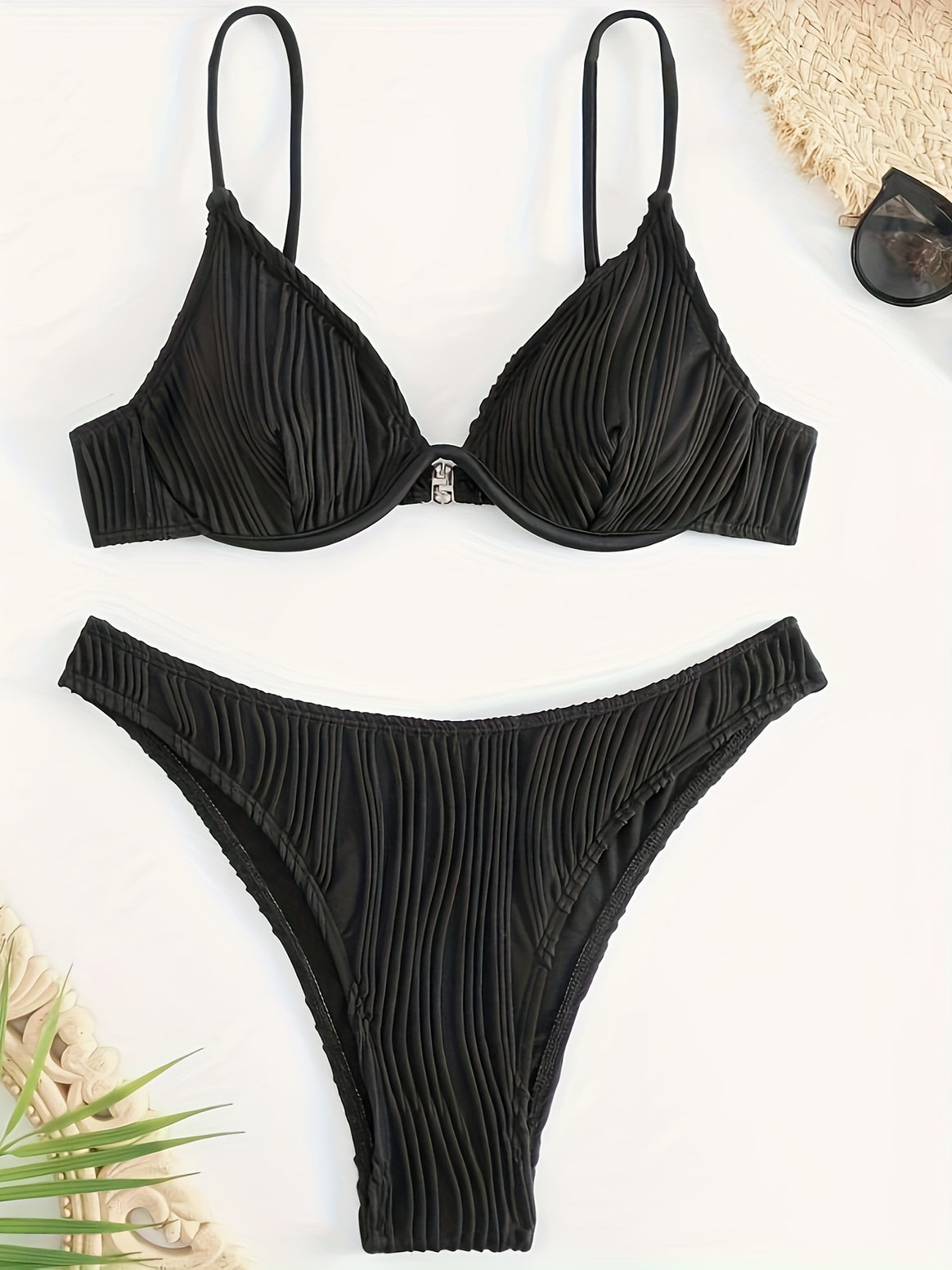 Women's bikini set with elegant pleated pattern Mune Fashion
