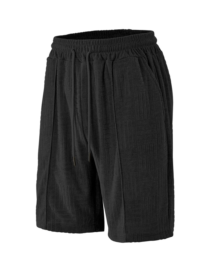 Men's structured terry Bermuda shorts with elastic drawstring waistband and inset pockets Mune Fashion