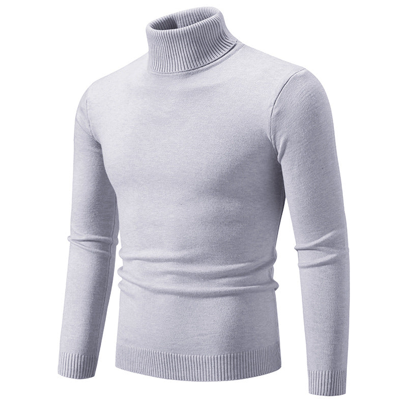 Men's Slim-Fit Turtleneck Sweater made of fine knit with ribbed stand collar and elastic waistband Mune Fashion