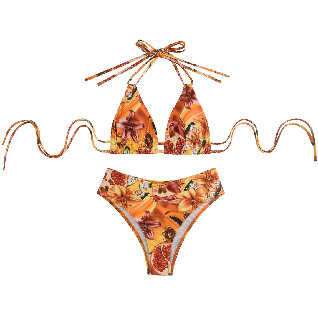 Women's Triangle Bikini with sophisticated fruit patterns Mune Fashion