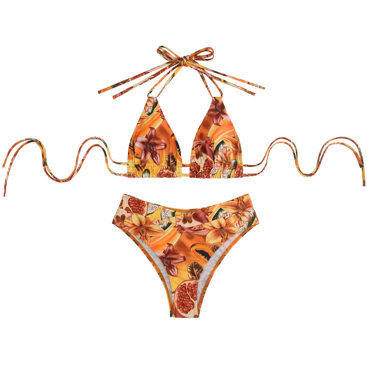 Women's Triangle Bikini with sophisticated fruit patterns Mune Fashion