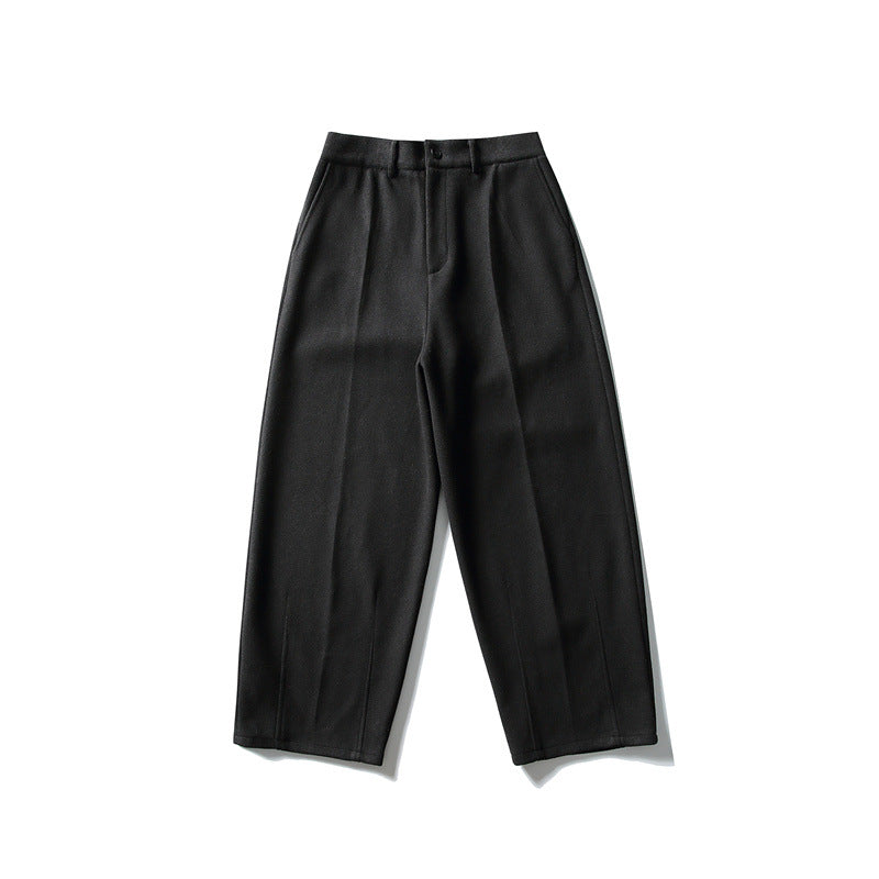 Women's Wide Cropped Trousers with Crease and High Waist Mune Fashion