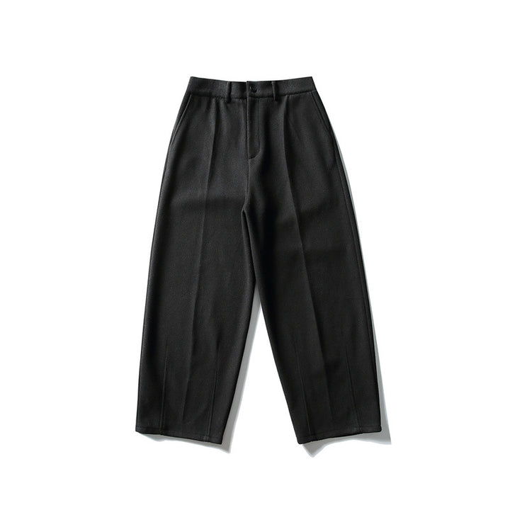 Women's Wide Cropped Trousers with Crease and High Waist Mune Fashion
