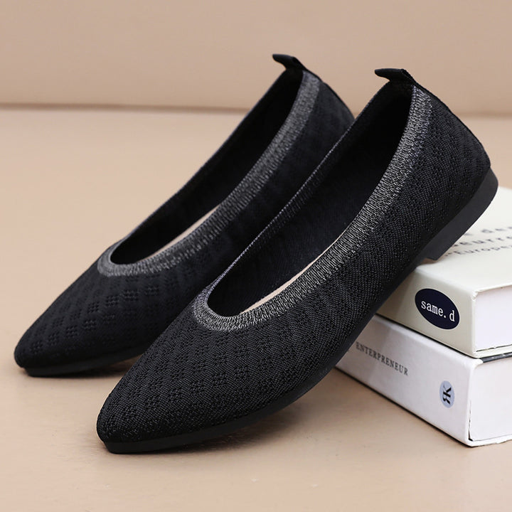 Women's knitted ballerina slip-on with breathable 3D structure and padded memory footbed Mune Fashion