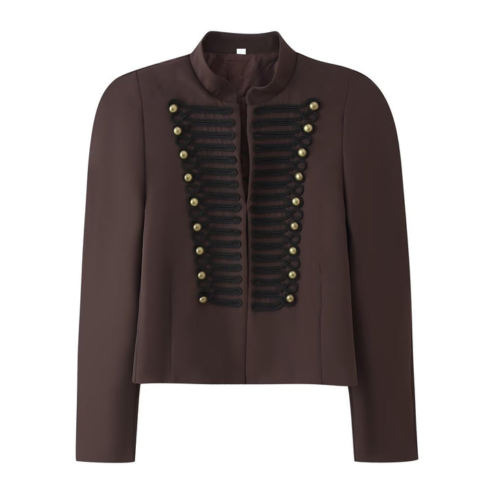 Women's short jacket in military style with decorative cords Mune Fashion