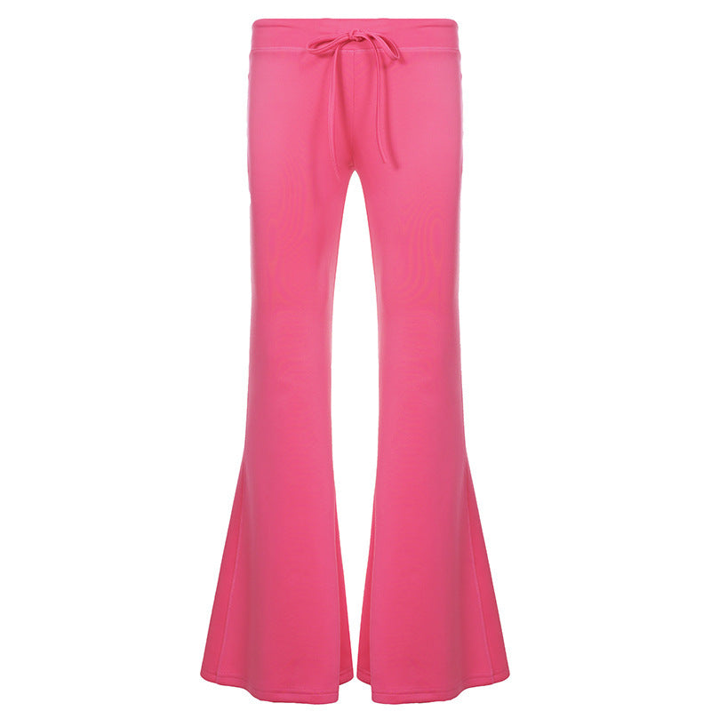 Women's flared trousers with drawstring and stretch jersey Mune Fashion