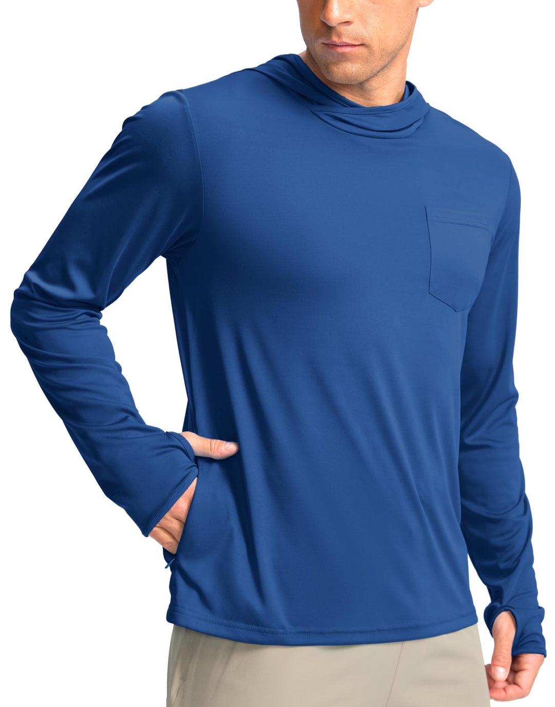Men's functional shirt with hood and pockets
