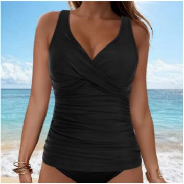 Ladies elegant wrap swim top with ruffles Mune Fashion