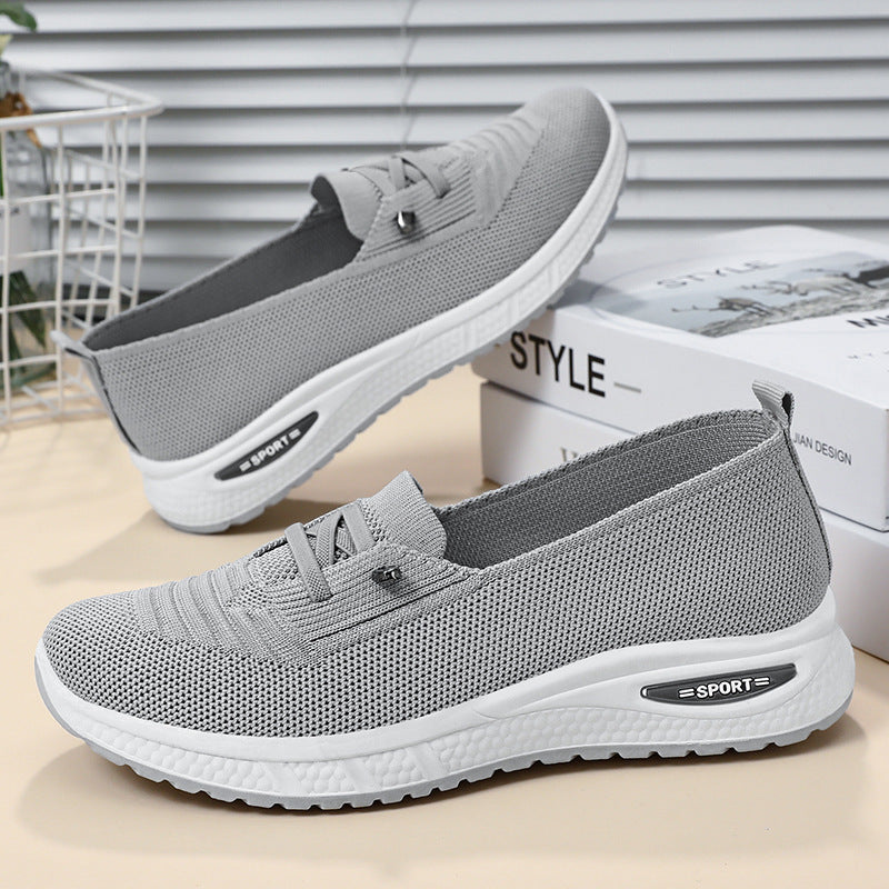 Women's sporty sneakers with elastic knitted upper material and cushioning sole Mune Fashion