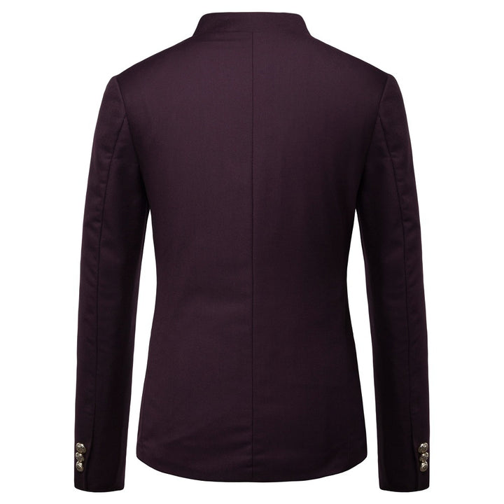 Men's slim-fit jacket with stand-up collar and decorative buttons Mune Fashion