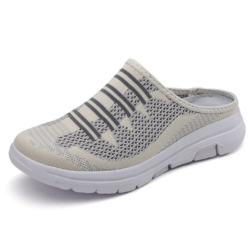 Women's ergonomic knitted mule with open heel, cushioned comfort insole, and flexible lightweight sole Mune Fashion